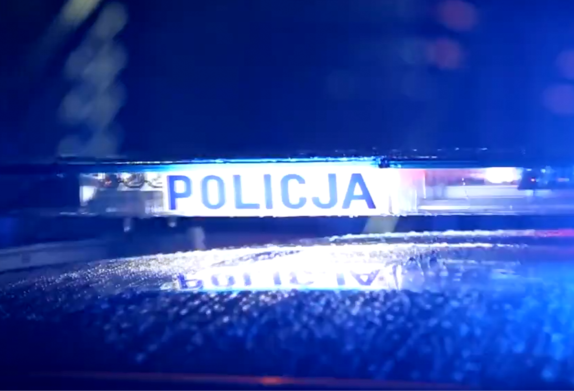 Belka sygnałowa z napisem Policja