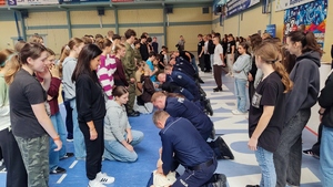 Uczestnicy akcji Bicia rekordu RKO