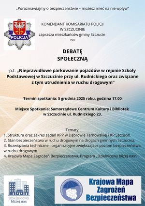 Plakat debata społeczna Szczucin